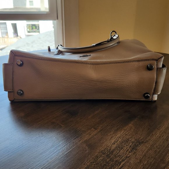 NEW Coach Brooklyn 34 Carryall Stone Pebbled Leather Large Convertible Satchel - Picture 11 of 16